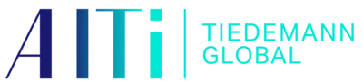 The AlTi Tiedemann Glogbal Logo in teal blue.