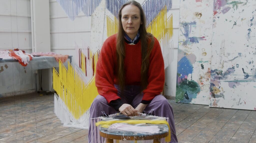Artist Outi Pieski in her studio in St Ives, filmed for Tate