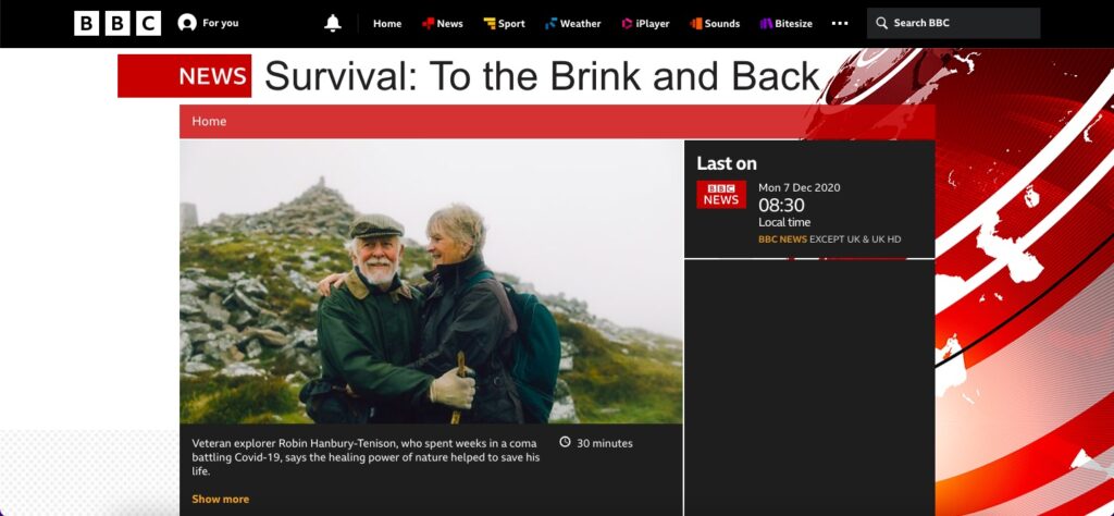 A screen shot of the BBC Iplayer page where the film can be watched.