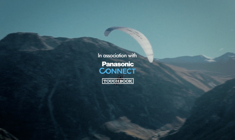 An image of The Turner Twins flying a Paramotor in the Alps