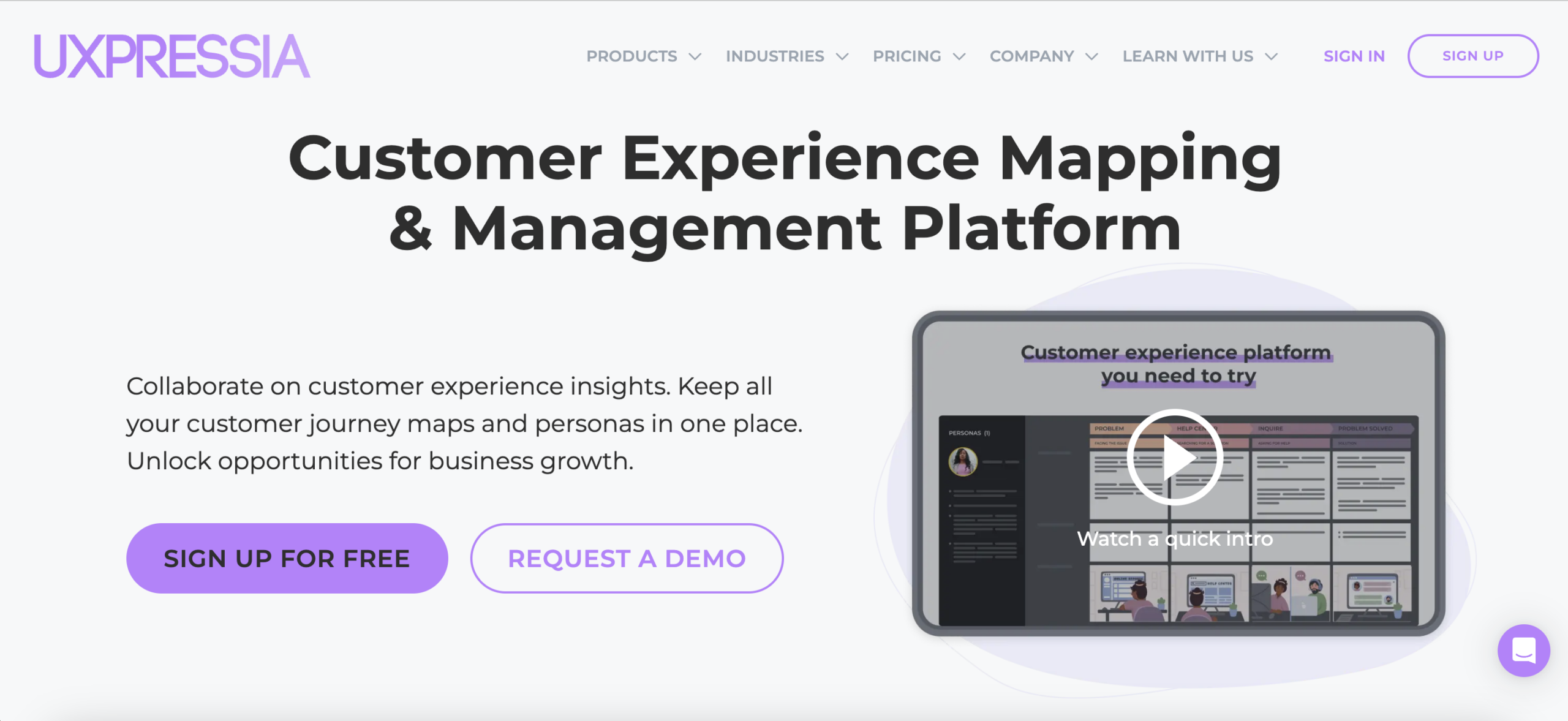A screen shot from UXpressia's site as a part of our video marketing guide.