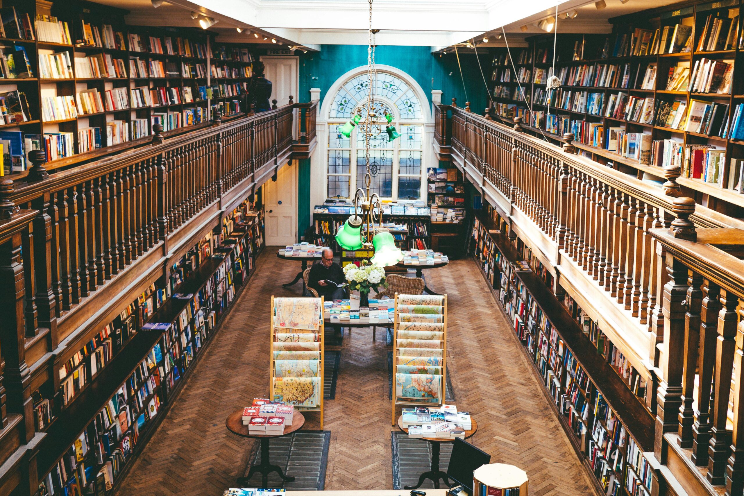 An image of the inside of Daunt Books, Marleybone London from our recent video production in London.