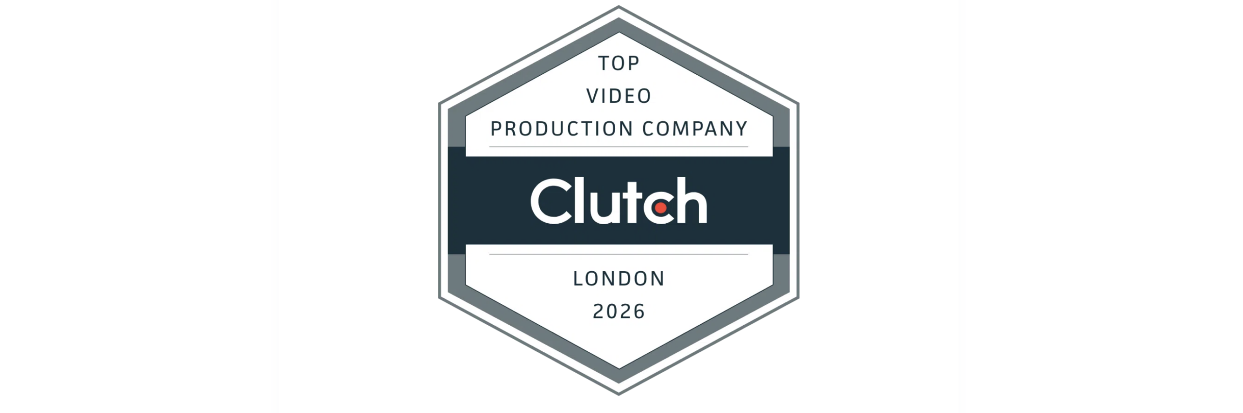 Clutch awards badge for "best video production company London" 2026