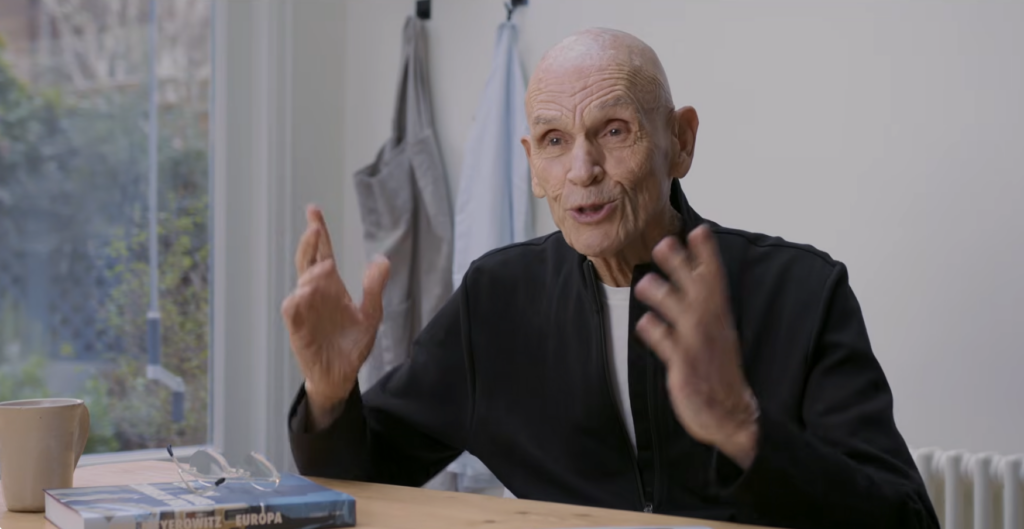 An image of Joel Meyerowitz at his home taken during Here Now Film's recent documentary shoot.