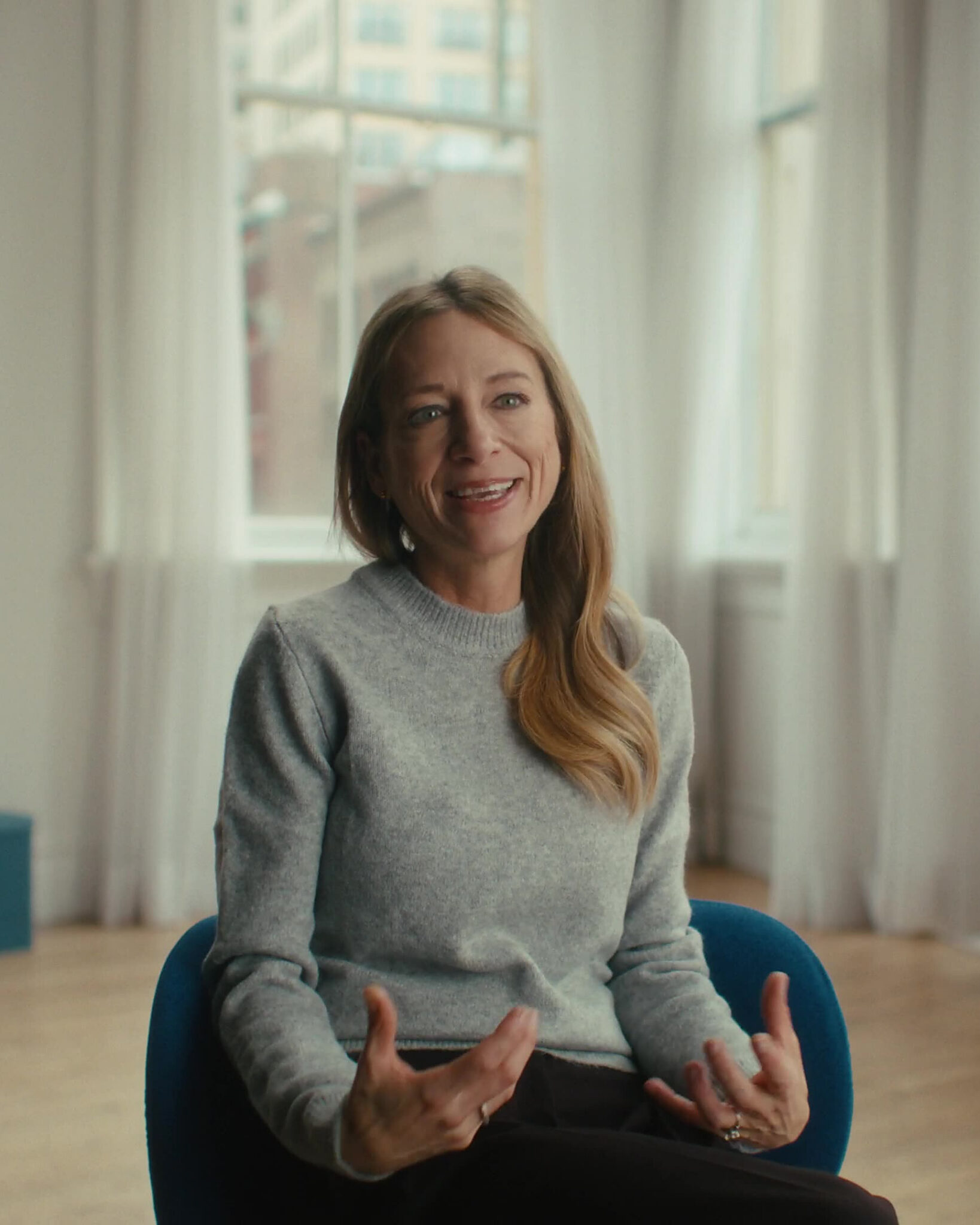 Jill Shipley of AlTi Tiedemann Global in interview in a light-filled room